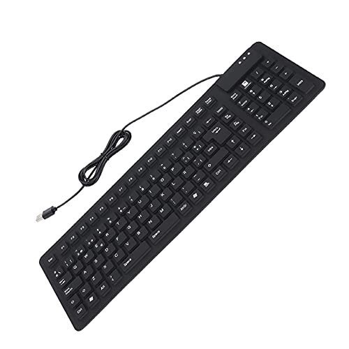 Spanische Silikon-Tastatur, Tastatur 105 Tasten, Spanische USB-Kabel, Tragbare, Faltbare, Leise, wasserdichte, Staubdichte Silikon-Tastatur von Tbest