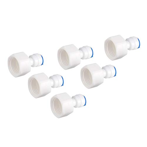 Tbest 1/4 Push Fit,Osmose Anschluss 1/2,1/2-Hahnanschluss,1/2-Buchse Auf 1/4-Push-Fit,6-Teiliger Buchse-Adapter,1/4-Schlauch,3/4-Schlauchanschluss,6-Teiliger 1/4-Rohr-Außendurchmesser Auf 1/2-Buc von Tbest