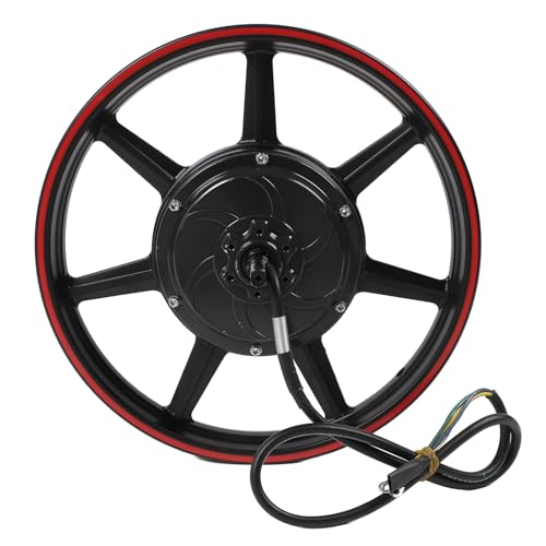 Tbest 16 Zoll Dual Hall Bürstenloser Nabenmotor 48 V 72 V 800W 2000W Hochleistungs -DC -Scheibenbremsmotor für Elektrische Motorrad -Roller Aluminiumlegierung Leichtes Wasserdichtes (Black) von Tbest
