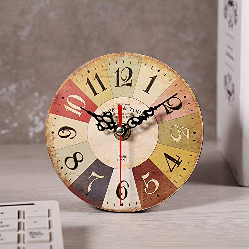 Tbest 1Pc Künstlerisch Kreative Europäischen Stil Runde Antik MDF Home Office Wanduhr Dekoration #3 5 1/4 Zoll Uhren, Wanduhr (28) von Tbest