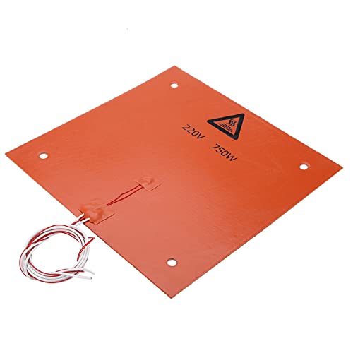 Tbest Silicone Pad Heater 24V 300Mm, 3D-Drucker-Zubehör,Silikon-Heizbett-Heizkissen,220 V,750 W,310 X 310 Mm,Locher,3D-Drucker-Zubehör,Drucker,Scanner Und Zubehör (220 V,750 W 310 * 310Mm (Gestanzt)) von Tbest