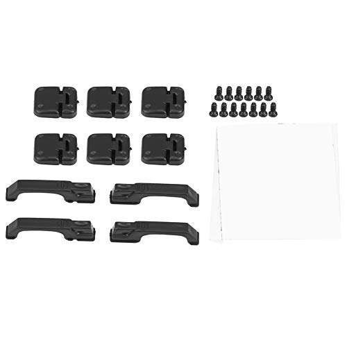 Tbest -4 1:10 RC Crawler Plastic Türscharniere und -griffe, Verbessern die Authentizität mit Feiner Verarbeitung, Schwarz von Tbest