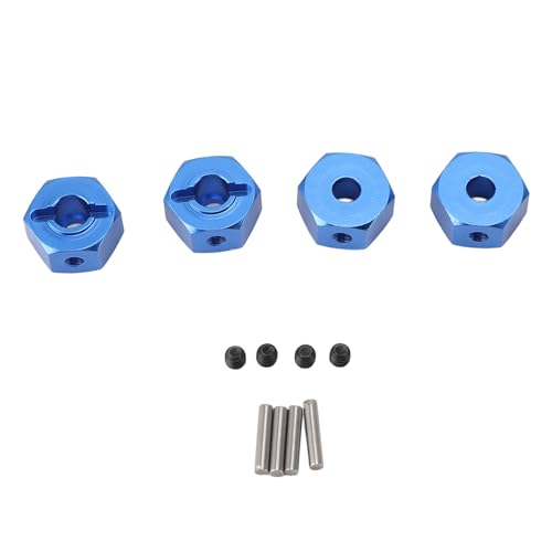 Tbest 4-teiliger RC-Rad-Sechskant-Nabenadapter, Robuster, Langlebiger 12-mm-Rad-Sechskant-Nabenadapter aus Aluminiumlegierung für RC-Auto (Blue) von Tbest