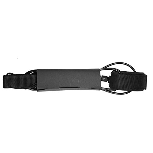 Tbest 6ft 5,5 Mm Langlebiger Surfbrettleine mit Metall -Doppelwiveln für Kurze Lange Bretter, Farben für Männer Frauen TPU -Knöchelgurt (Black) von Tbest