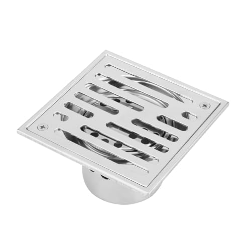 Tbest Antiodor Edelstahl Quadratbodenabfluss mit Abnehmbarem Stahlblock für Duschentreiber für das Küchenbad (110 * 110 mm (Modell mit großem Durchmesser)) von Tbest