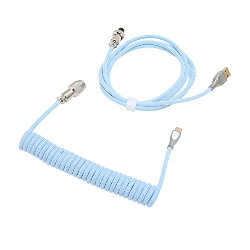 Tbest BleUSB-C-Kabel für TastaturGaming-TastaturkabelKeyboard Aries, Hanical Tastaturkabel Double Sve Custom Coiled Witetachable Metal Tion USB C to USB A Keyboard Contor Red (Blue) von Tbest