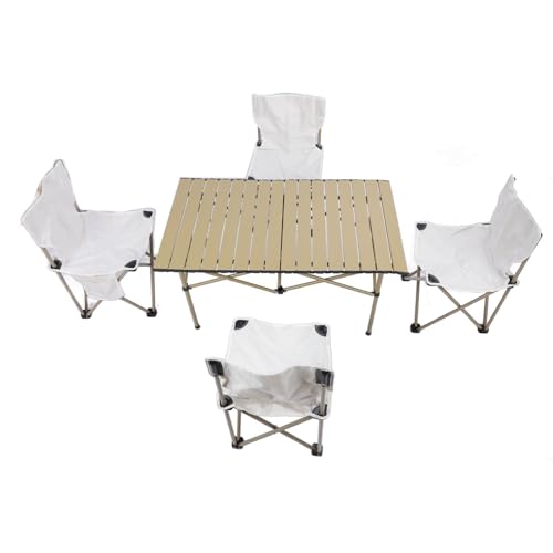 Tbest Camping Tisch, Aluminium Legierung 330,7 Lb Last Lager Tragbar Klapptisch Stühle Set für Picknick Im Freien von Tbest