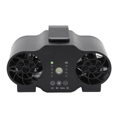 Tbest Dual Direction Wind Taille Clamp/Holder -Lüfter, Typ C Ladung 4 -Gang Zahnräder, Bequemer Betrieb, Vielseitiges Clips Design, Leistungsstarke Kühlung mit LED Licht, Tragbarer Taillenlüfter für von Tbest