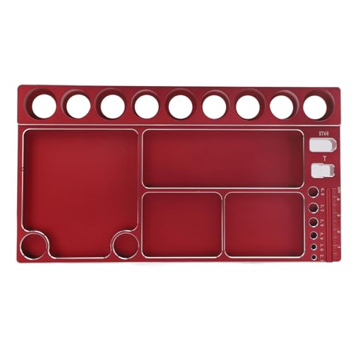Tbest Exquisites Aluminiumlegierung RC Magnetic Schraubverkleidungs ​​-Werkzeug -Werkzeughalter für RC -Auto Wartung (Rot) von Tbest