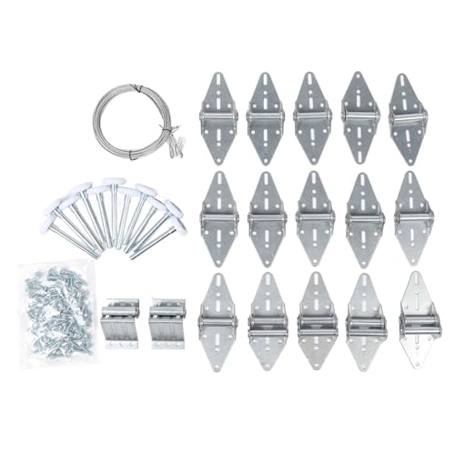Tbest Garagentor -Hardware -Kit Haltbar Edelstahl Nylon Walzenscharniere Top -Klammern mit 2650 -mm -Kabel für Einen Glatten, Ruhigen Garagentorbetrieb von Tbest