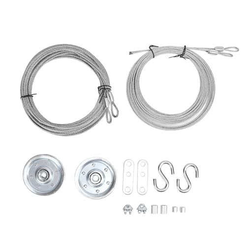 Tbest Garagentorkabel und Riemenscheibe -Kit Hochleistungsstahl 3 -Zoll -Garagentorscheibe mit 2 Kabelnpaaren für die Reparatur und Wartung von Garagentüren von Tbest