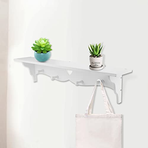 Tbest Haken in der Wand Montierten Wandsuspensionsmantel für den Wohnzimmerschreibtisch, Weißes Regal für Fotos oder Sammelbare Gerahmt Tbest Haken in der Wand Montierten Wandsuspensionsmantel für den Wohnzimmerschreibtisch, Weißes Regal für Fotos oder Sammelbare Gerahmt von Tbest