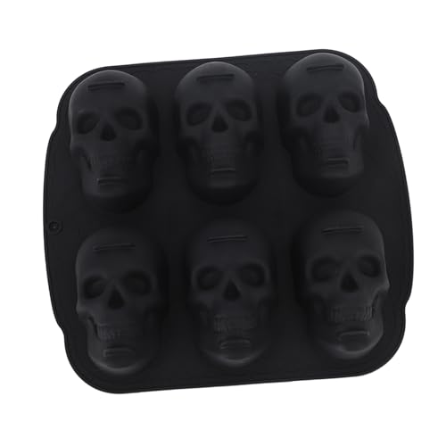 Tbest Halloween Skeleton Head Cake Formen, Nicht-Stick-Silikonschädel-Backform, Langlebig und Hitzebeständig von Tbest