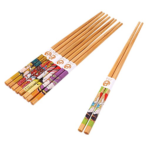 Tbest Hochwertiger Japanischer Bambus -Stäbchen -Set mit Kreis Gekerbter Reibung 5 Paare Natürliche Bambusfarbe für Asiatische Küche Enthusiasten Tbest Hochwertiger Japanischer Bambus -Stäbchen -Set mit Kreis Gekerbter Reibung 5 Paare Natürliche Bambusfarbe für Asiatische Küche Enthusiasten von Tbest
