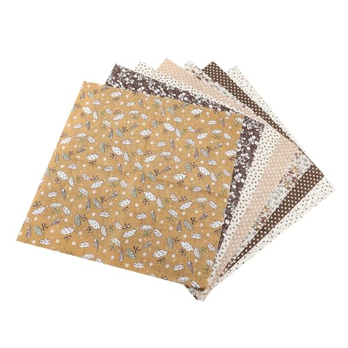 Tbest Kit der Baumwollgewebeviertel mit DIY - Pool aus Quadratischen Baumwollstoff Sanfte Frühe Bettwäsche für Shortpoint, Nähen, Handwerk - 7pcs 50 * 50 cm (Kaffeefarbe) von Tbest