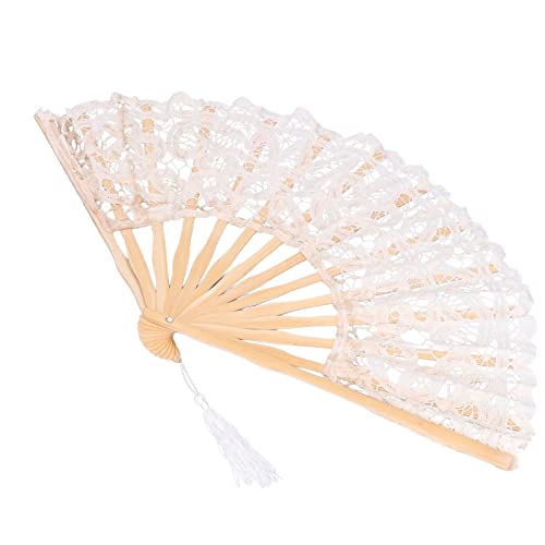 Tbest Klapperlüfter Exquisite Lace Hollow Design Vintage Style Handlüfter Einfach Tragbar für Paar Klassenkameraden Kollegen Konzerte (Beige) von Tbest