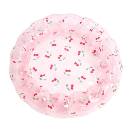 Tbest Kleine Aufblasbare Schwimmbad Kleinkind Tragbarer Blow -Up Ball Play Pit PVC Material Innen Im Freien Im Freien Im Freien (Transparente Kirsche) von Tbest