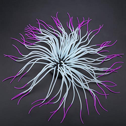 Tbest Korallenornamente, künstliche Silikon-Seeanemone Koralle, Ornament für Aquarium, Aquarium, Dekoration (lila) von Tbest