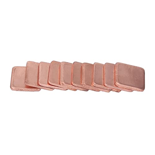 Tbest Kühlkörper, 20 Stück Kupfer-Kühlkörper 15 X 15 Mm, Starke Leitung, Schnelle Ableitung, Computer-GPU-Kühlkörper-Unterlegscheibe, 2,0 Mm/0,08 Zoll (1,8 mm) von Tbest
