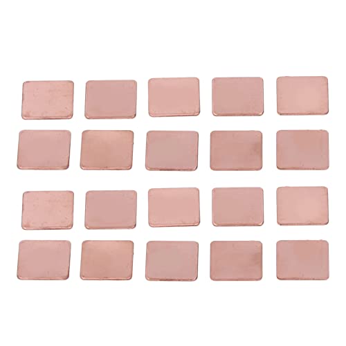 Tbest Kühlkörper, 20 Stück Rote Kupfer-Kühlkörper-Unterlegscheibe, Laptop-Grafikkarte, Kühlkörper-Blatt, CPU-GPU-Kupfer-Pad-Unterlegscheibe (1.5mm) von Tbest