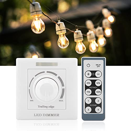 Tbest Led-Licht Einstellbarer Dimmschalter Helligkeitssteuerung IR-Fernbedienung 200W(220V) Dimmer Pro Led 220V Con Telecomando,Led-Kabeldimmer,Smart Life Dimmschalter Wand Led,Led Dimm von Tbest