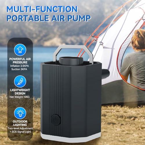 Tbest Outdoor Wiederaufladbare Drahtlose Luftpumpe für Schwimmringsofa Aufblasbare Betten Camping, Tragbarer Elektrischer Inflator mit 6 Düsen Tbest Outdoor Wiederaufladbare Drahtlose Luftpumpe für Schwimmringsofa Aufblasbare Betten Camping, Tragbarer Elektrischer Inflator mit 6 Düsen von Tbest