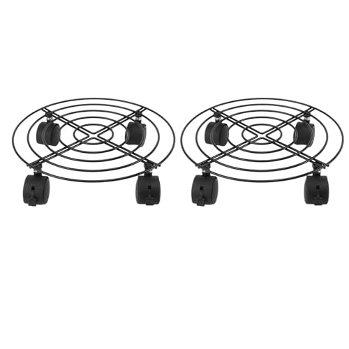 Tbest Runde Pflanze Dolly Rollers Stall Rolling Ständer für Große Pflanzen für Innen- und Außen -Display 2 Stcs Eisen und PVC Material Bequem von Tbest