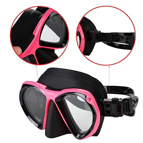 Tbest Schnorchel -Tauchmaske PC Temperiertes Glas Silikon Zusammenklappbares Design für Unterwassersportarten Erwachsener Schwarz/Blau (Rosenrot) von Tbest