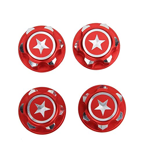 Tbest Sechskant Radmutter, 4 Stücke Aluminiumlegierung 17mm Sechskant Radmuttern Set Fit für X-MAXX Summit Traxxas RC Auto(rot) von Tbest