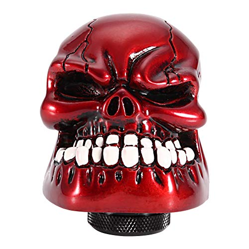 Tbest Schaltknauf Totenkopf, Auto Schaltknauf Universal Skeleton Skull Head Auto modifizierte Gang Schaltkopf Manueller Schalthebel Stick Hebel Shifter mit 3 Schläuchen (8mm, 10 mm, 12 mm) von Tbest