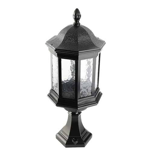 Tbest Stehlampe Auzensäulenleuchte Glaspfostleuchte Straßlaterne Aus Aluminiumdruckguss für Gartenterrasse Landschaftsschwing (#1) von Tbest
