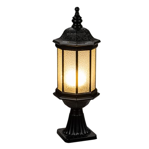 Tbest Stehlampe Auzensäulenleuchte Glaspfostleuchte Straßlaterne Aus Aluminiumdruckguss für Gartenterrasse Landschaftsschwing (#2) von Tbest