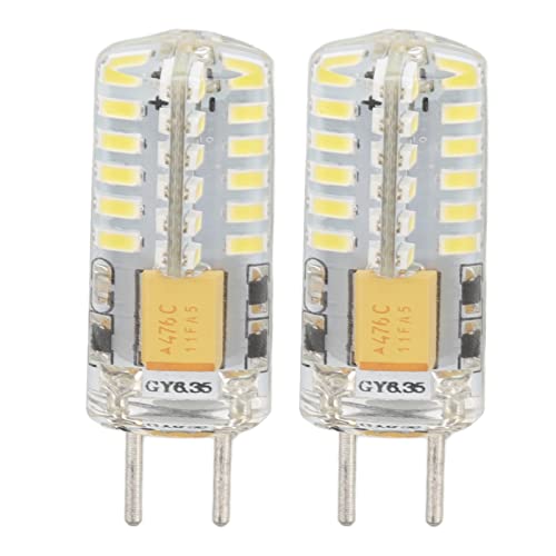 Tbest Superhelligkeit GY6.35 Glühbirne 48 LEDs Augenschutz 6000K Glühbirne für Kronleuchtertischlampe 2pcs für Tischlampen von Tbest