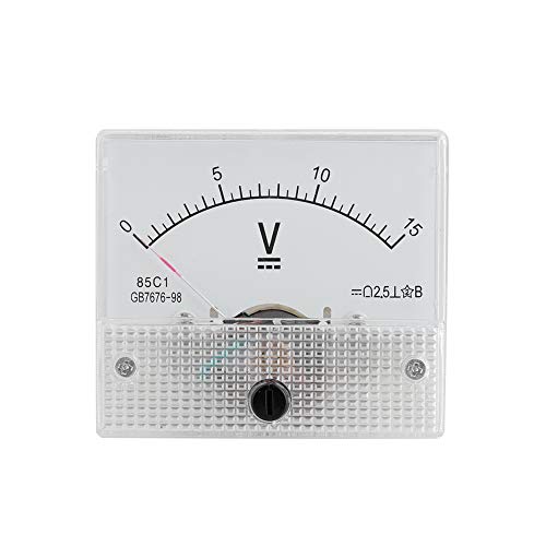 Tbest Voltmeter 12V Analog,Analog Voltmeter,Dc-Spannungsmesser,Dc Analog 85C1 Current Voltmeter Voltage 2.5 Accuracy Voltage Analog Voltmeter Panel (Druckmessung 0-15V) von Tbest