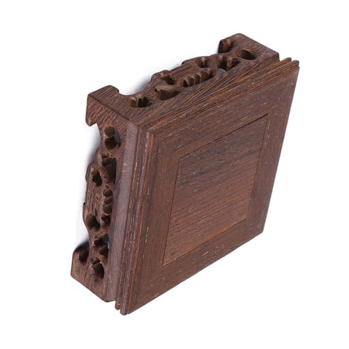Tbest Zarte Kleine Quadratische Teekannenbasis Vase Holzbasis Massivholz Quadratischer Sockel Ausstellungsständer Zur Verbesserung der Wohnkultur (Länge 10 Breite 10 Höhe 3.7) von Tbest