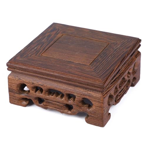 Tbest Zarte Kleine Quadratische Teekannenbasis Vase Holzbasis Massivholz Quadratischer Sockel Ausstellungsständer Zur Verbesserung der Wohnkultur (Länge 8 Breite 8 Höhe 3.7) von Tbest