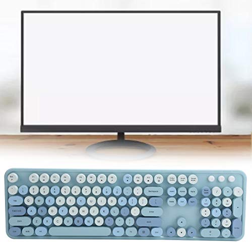 Tbest qwertz Keyboard Wireless,Kabellose Tastatur EIN 2,4 GHz Kabelloses 104-Tasten-Tastatur- und Maus-Set Büro-Desktop-Nette Tastatur für Computer (Blaue Mischfarbe) von Tbest