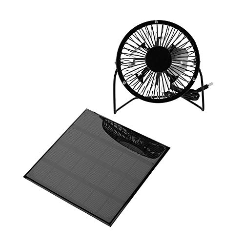 Tbest solarventilatoren, Solar Ventilator Fan, USB Ventilator Tischventilator 3W 6V im Freien beweglicher Minifan USB Lüfter Kuehlung Luefter für Cam Reise Fischen von Tbest
