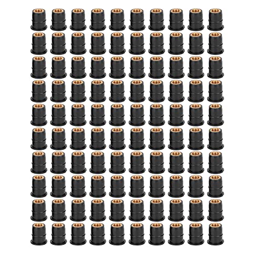 Well Nut, 100PCS Well Nut M6x0.8mm Gummi Modifikation für Motorrad ATV Windschutzscheiben Körper von Tbest