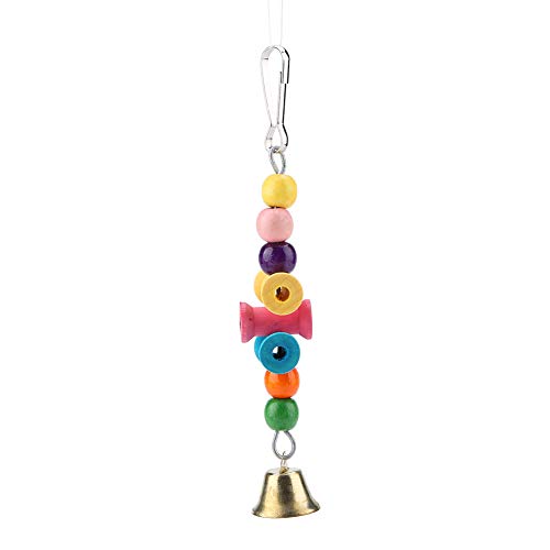 Tbest Vogelspielzeug, Wellensittich Glöckchen, Hängende Glocken Wellensittich-Spielzeug, 6-Teiliges Set Bunte Holz- Und Metallhaustier-Vogelschaukel-Spielzeugglocken Papageienk von Tbest