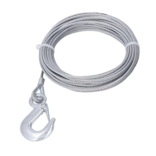 Windendrahtseil, Verzinktes Edelstahlseil 4 Mm X 12 M Kabel 2000 LBS St?rke Windenseil Ersatz mit Selbstsicherndem Haken von Tbest