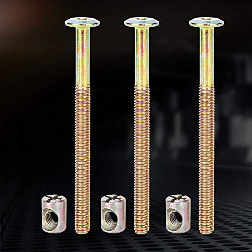 b07l86lszv,Möbelschrauben,Bettschraube,Schraubenmuttern-Kit 10 Stück M6-Möbelschrauben Aus Kohlenstoffstahl Mit Zylindermuttern Dübelmuttern-Verbindungs (100 Mm) von Tbest
