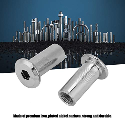 hülsenmutter m8,Eisenbeschichtete -Flachmuttern Sechskantmutter Rundkopfhülse Möbel M6 * 20 30-teilige Muttern Befestigungsteile Mutter (M8*15 (50 Stück)) von Tbest