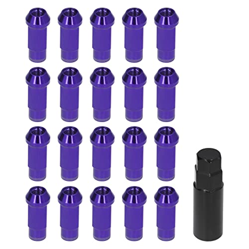 purple lug nuts,Radmuttern,20 Stück M12 X 1,5 Radmuttern,Radzubehör-Teilesatz mit Schraubenschlüsseleinsatz,Hoher Härte,Ersatz für Focus(Lila) von Tbest