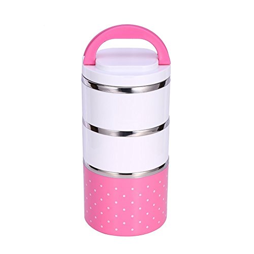 thermo lunchbox,Thermo Lunchbox Edelstahl Isolierung,1/2/3 Layer Tragbare Isoliert Thermal Box Auslaufsicher Insulated Lunch Box Foodbehälter Warmhaltebox Mit Griff Für Kinder von Tbest