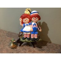 Raggedy Ann Andy Wandbehang 15" Keramik Vintage 1974 Handbemalt von Tbgfinds