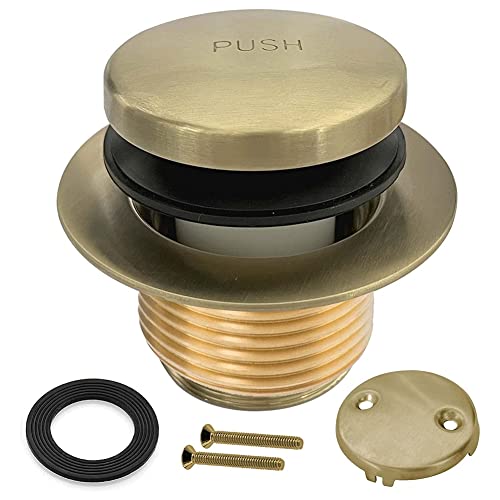 Tbkoeudhg 1 Set Badewannenablauf Toe Badewannenablauf-Set mit -Loch-Überlauf-Frontplatte Ersatzbaugruppe In Gebürstetem Gold von Tbkoeudhg