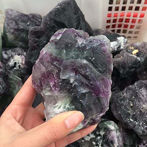 Reiki-Heilkristall 800–900 g, große Größe, natürlicher, roher, grüner Fluorit-Rohstein, natürliche Quarzkristalle, mineralischer Energiestein for Heilen, kann for die Meditation verwendet werden von Tbkoly