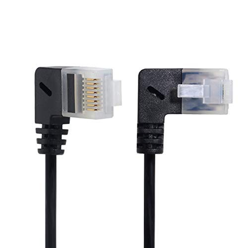 Cablecc Ultra Slim Cat6 Ethernet Kabel RJ45 links auf rechts abgewinkelt 25 cm UTP Netzwerkkabel Patchkabel 90 Grad Cat6a LAN für Laptop Router TV Box von cablecc