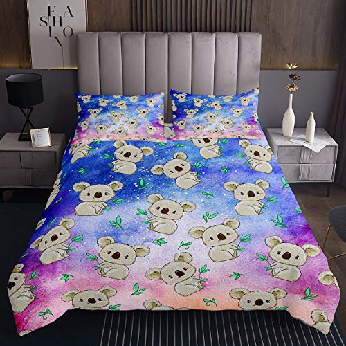 Kinder Niedlicher Koala Steppdecke Karikatur Koala Bettüberwurf Wilde Tiere Tagesdecke 170x210cm für Jungen Mädchen Tierwelt Style Dekor Hell Lebend Bunt von Tbrand